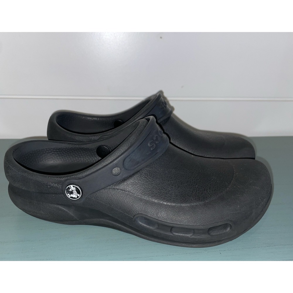 Crocs At Work Bistro Black Comfort Slip-Resistant Clogs M(6) W(8)